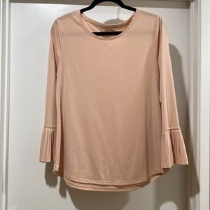 Chico’s light pink long sleeve shirt with ruffles SIZE 1